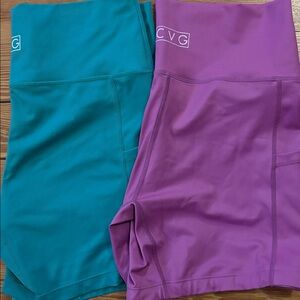 Constantly Varied Gear Green and Purple Bike Shorts